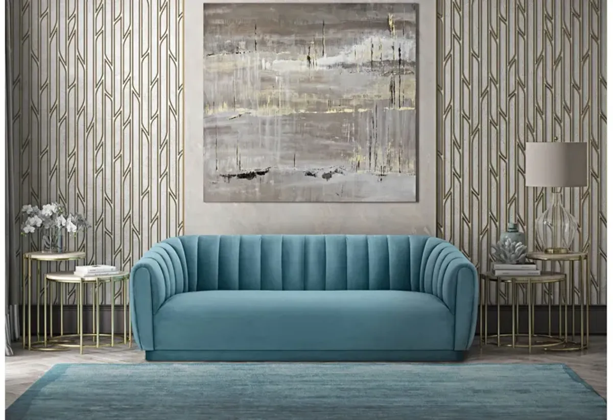 Arno Sea Blue Velvet Sofa