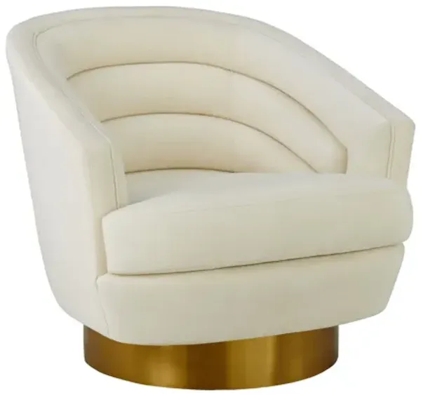 Canyon Cream Velvet Swivel Chair