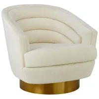 Canyon Cream Velvet Swivel Chair