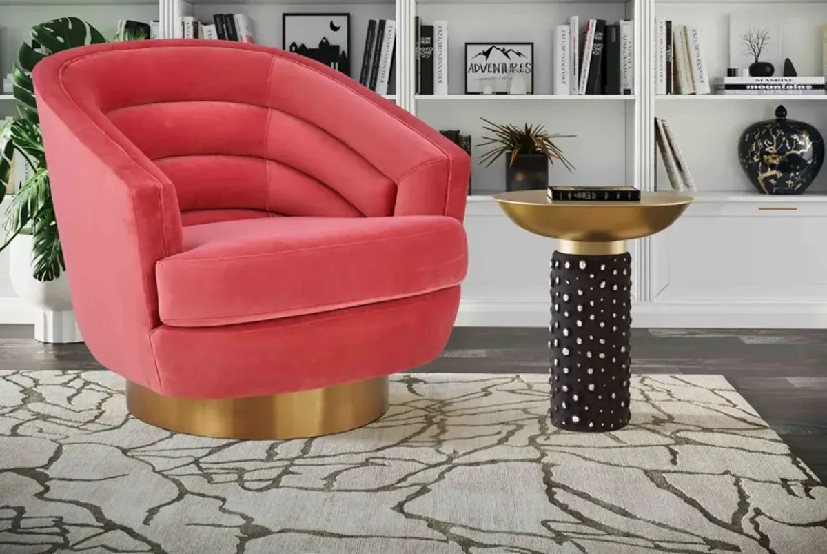 Canyon Hot Pink Velvet Swivel Chair