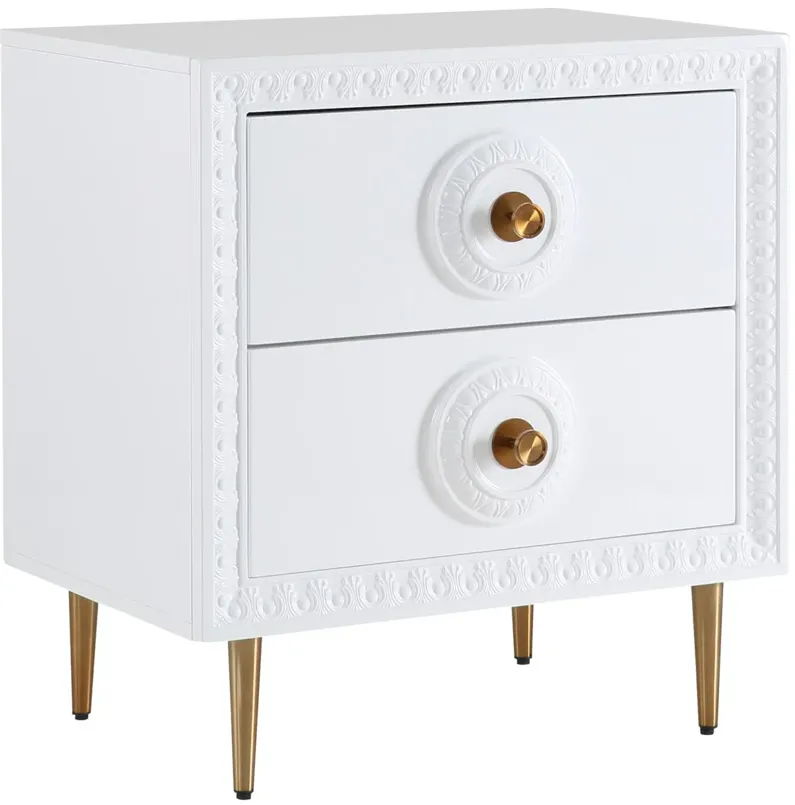 Bovey White Lacquer Side Table