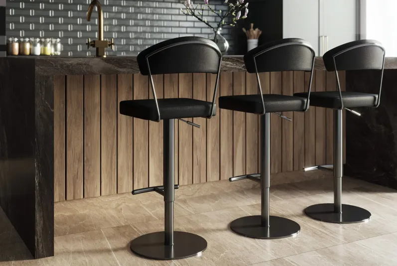 Cosmo Black on Black Steel Barstool