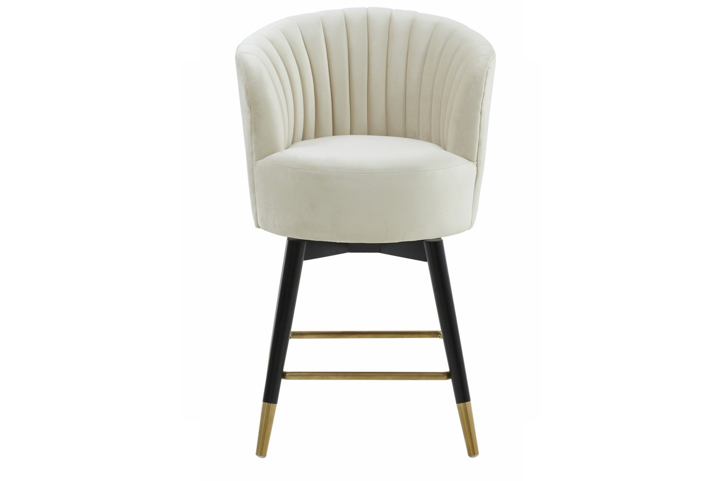 Liana Cream Velvet Swivel Stool