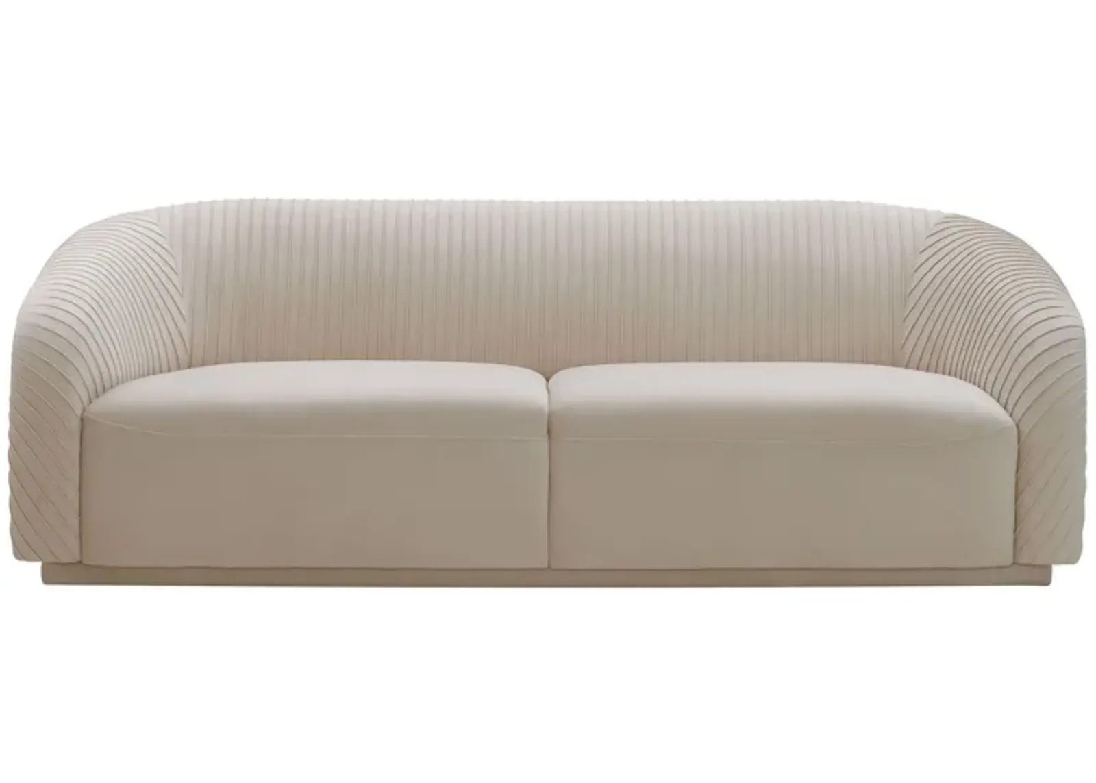 Yara Pleated Beige Velvet Sofa