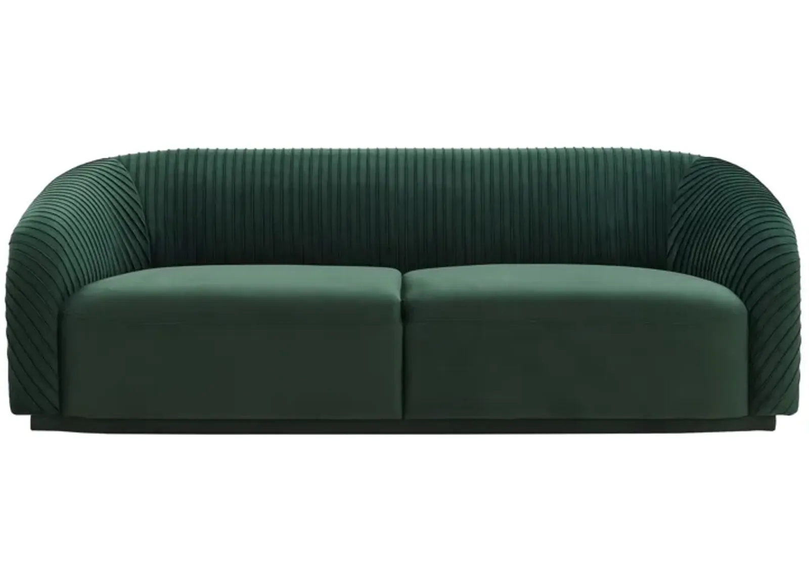 Yara Pleated Forest Green Velvet Sofa