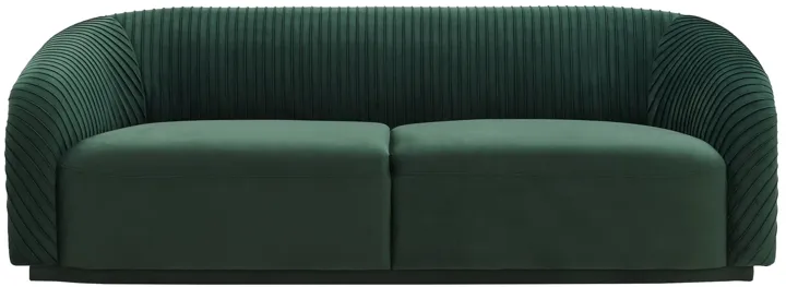 Yara Pleated Forest Green Velvet Sofa