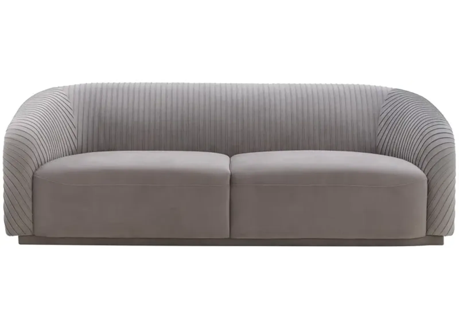 Yara Pleated Grey Velvet Sofa