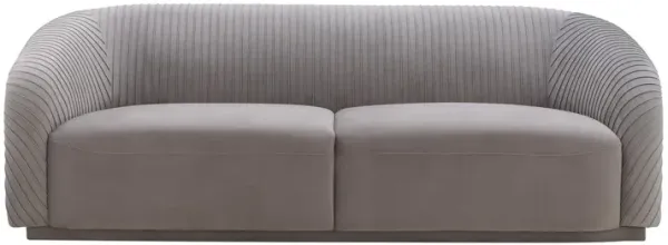 Yara Pleated Grey Velvet Sofa