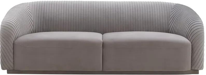 Yara Pleated Grey Velvet Sofa