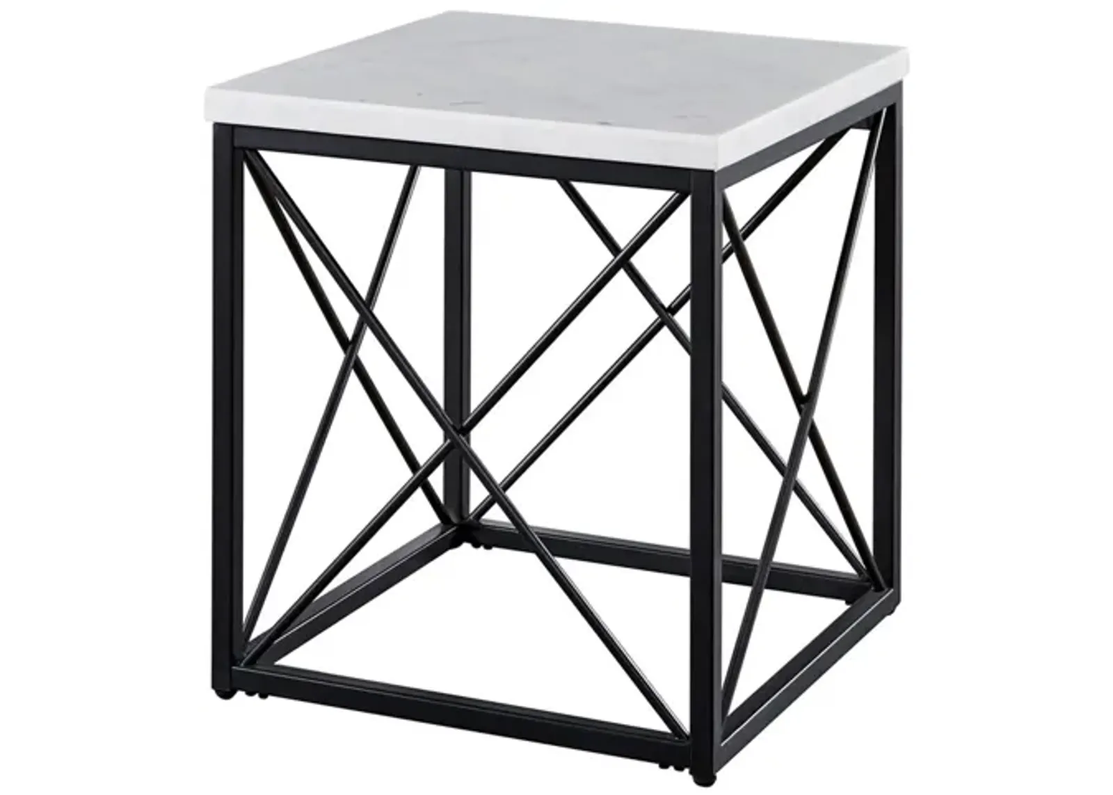 Skyler White Marble End Table