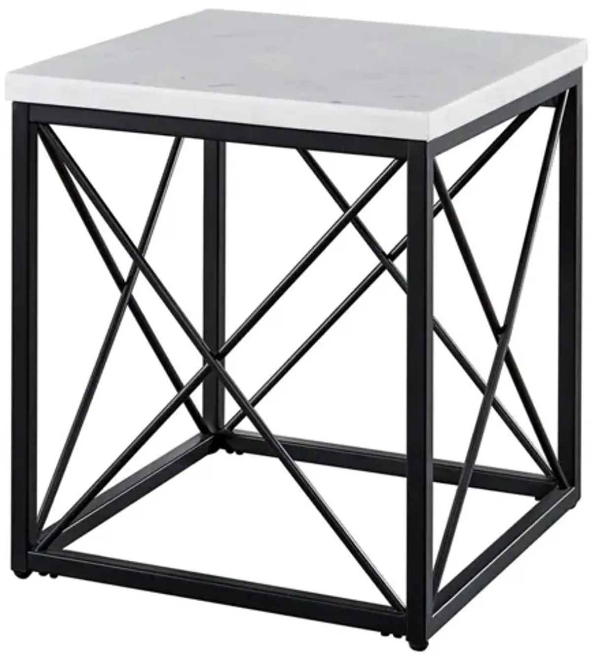 Skyler White Marble End Table