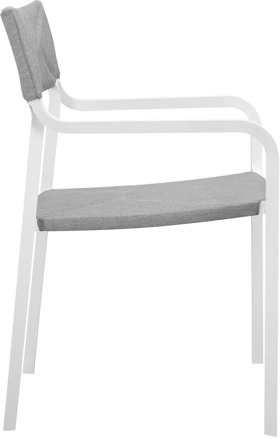 Raleigh 7Piece Outdoor Patio Aluminum Dining Set in White Gray