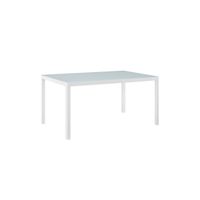 Raleigh 59" Outdoor Patio Aluminum Dining Table in White