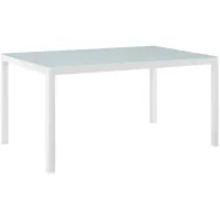 Raleigh 59" Outdoor Patio Aluminum Dining Table in White