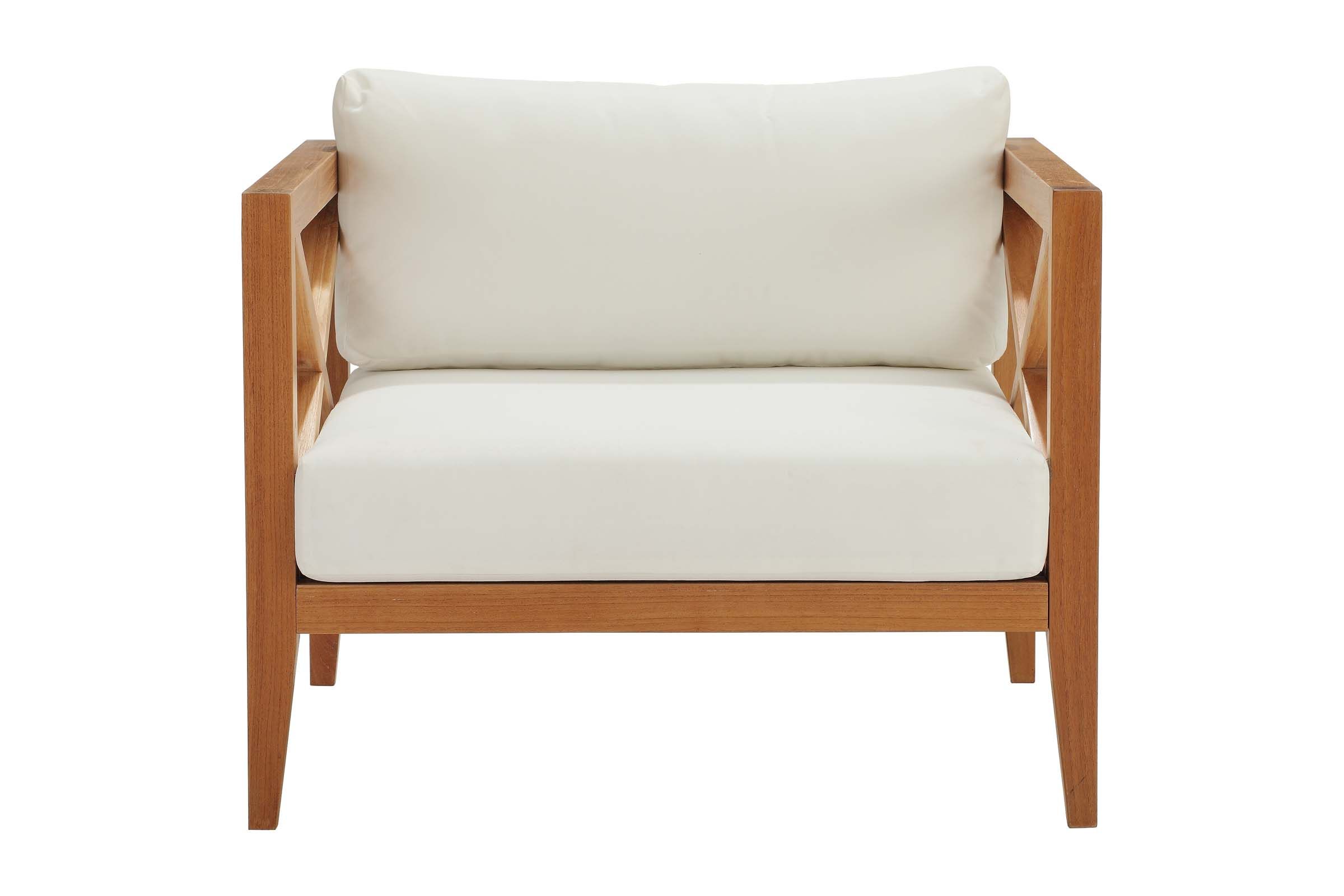 Northlake Outdoor Patio Premium Grade A Teak Wood Armchair in Natural White