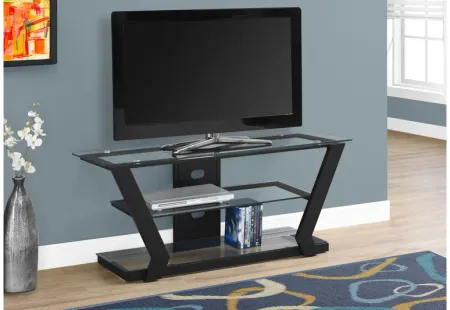 Black Metal with Tempered Glass 48" TV Stand