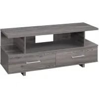 Grey 48" TV Stand with Two Storage Drawers