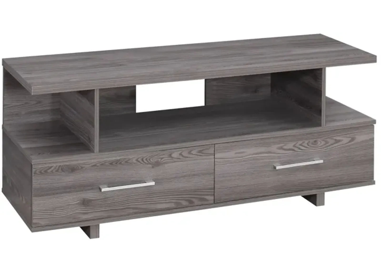 Grey 48" TV Stand with Two Storage Drawers