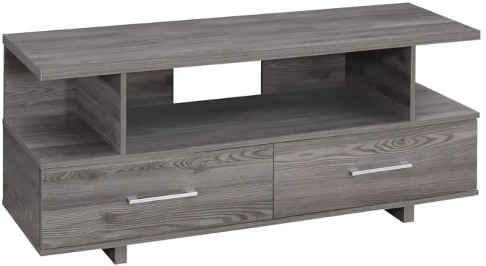 Grey 48" TV Stand with Two Storage Drawers