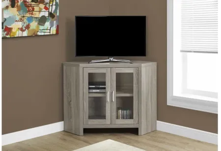 Dark Taupe 42" TV Stand with Glass Doors