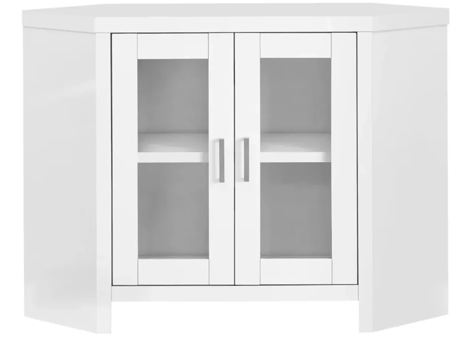 White 42" TV Stand with Glass Doors