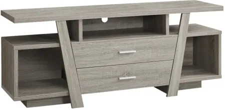 Dark Taupe 60" TV Stand with Two Storage Drawers by Monarch