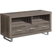 Dark Taupe 48" TV Stand with Three Drawers by Monarch