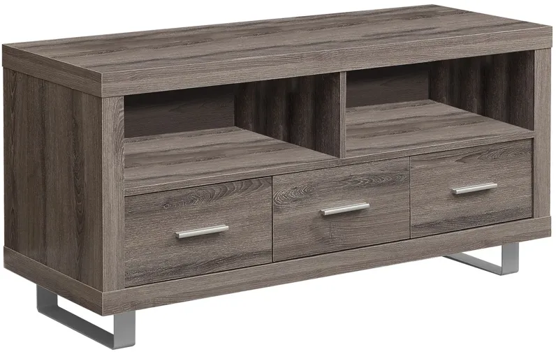 Dark Taupe 48" TV Stand with Three Drawers by Monarch