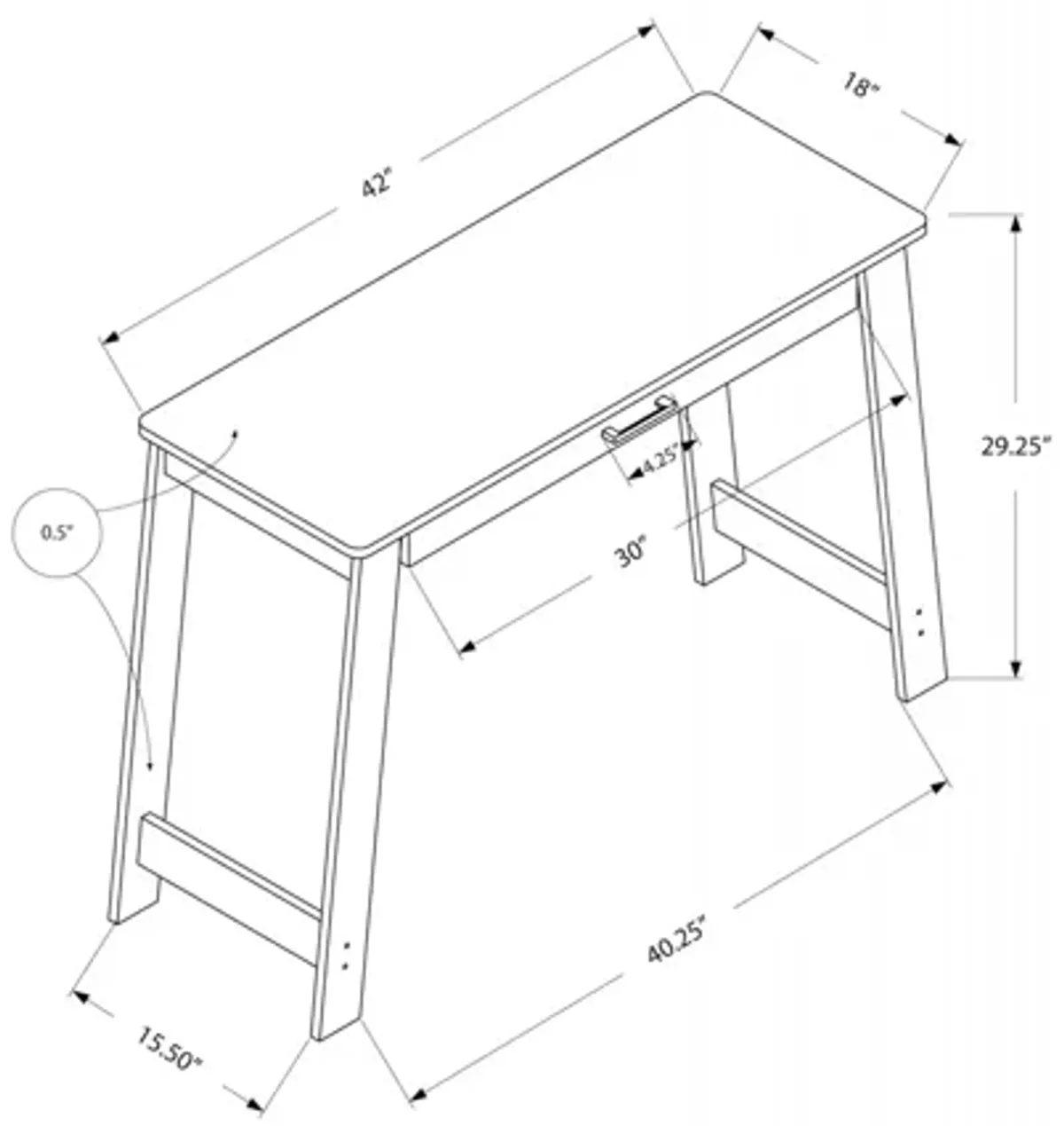 Harbor 42" Taupe Computer Desk