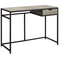 Computer Desk - 42"L / Dark Taupe / Black Metal
