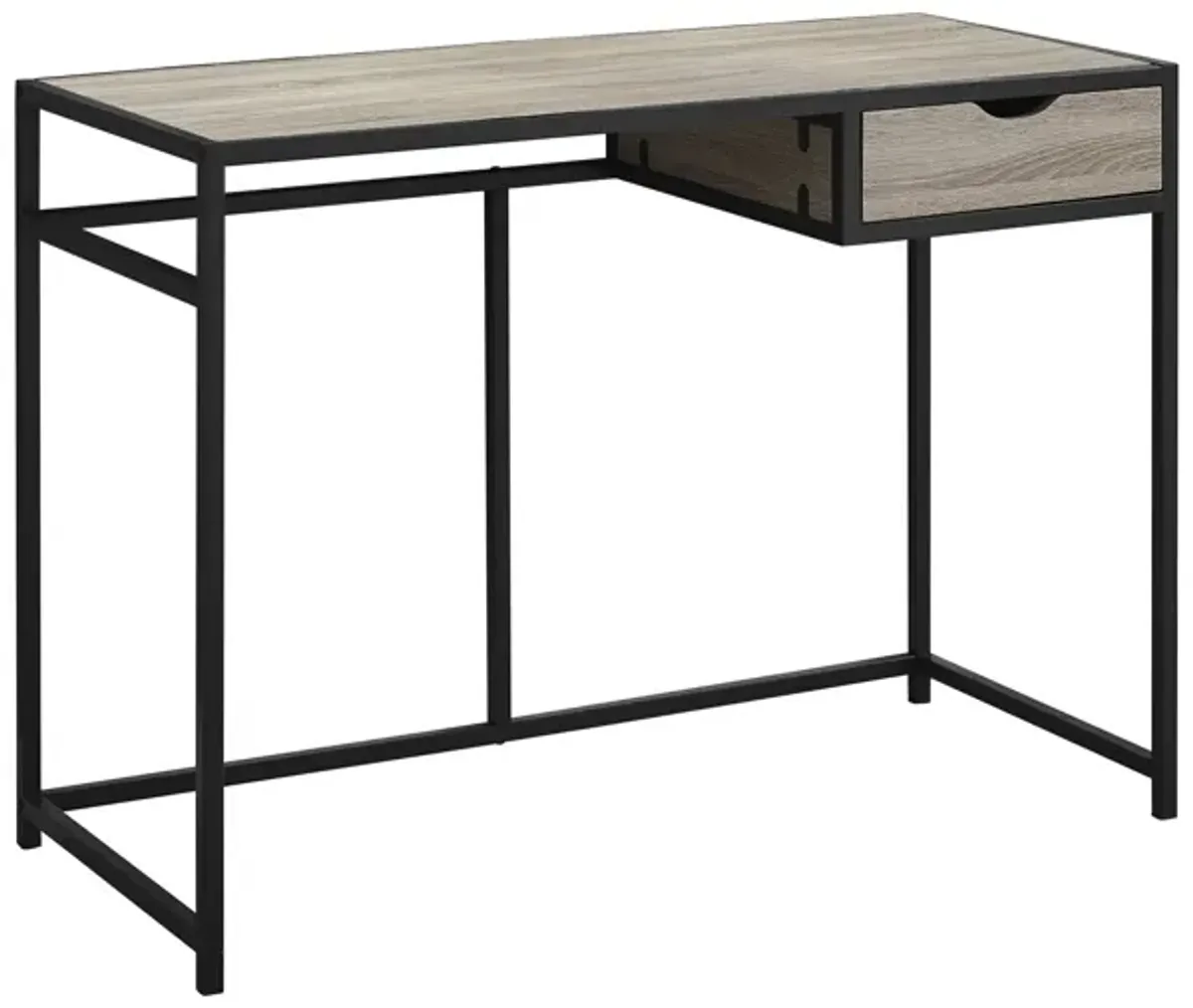 Computer Desk - 42"L / Dark Taupe / Black Metal