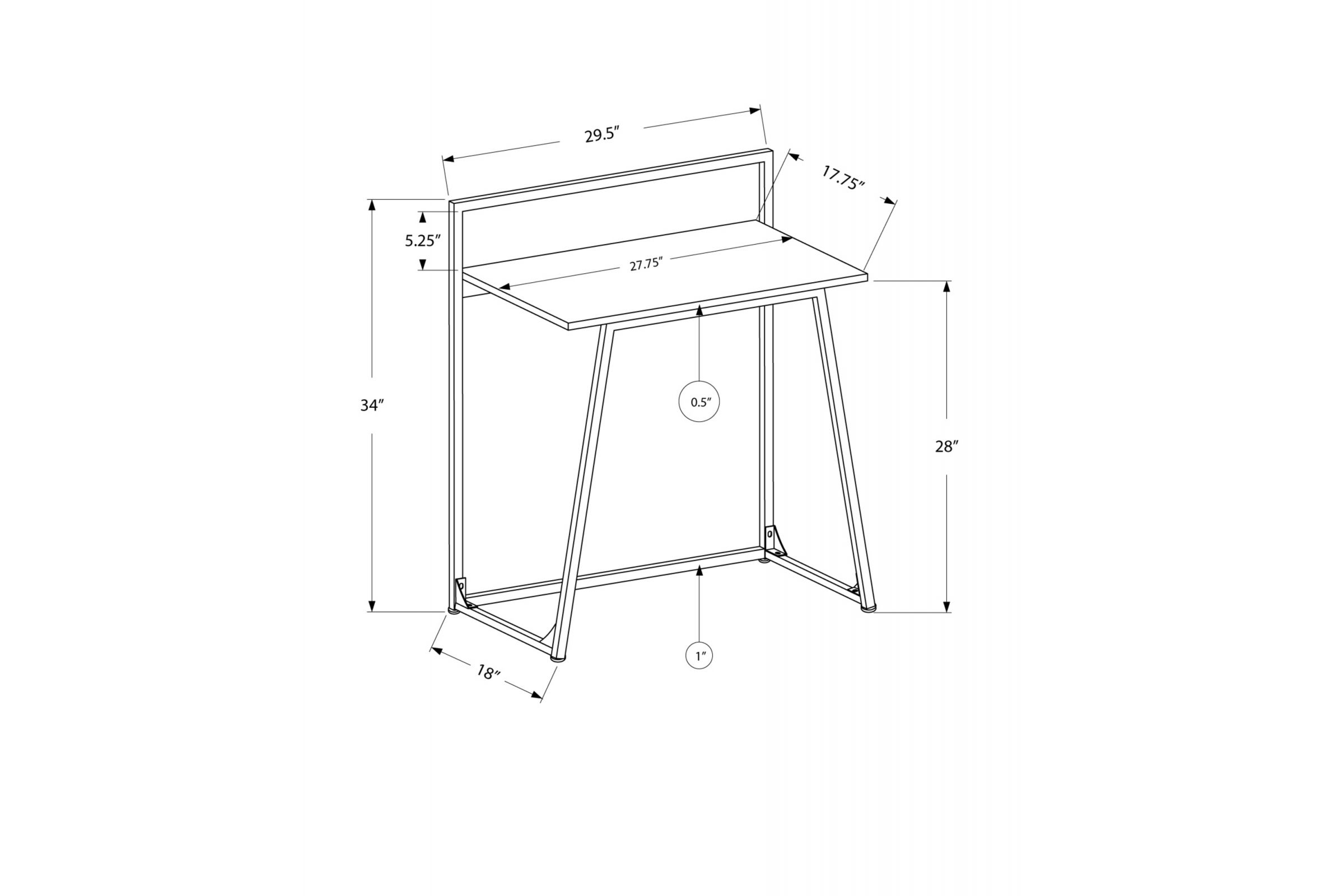 Bliss 30" White Metal Desk