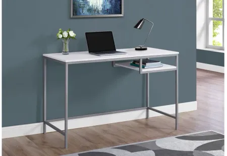 Luna White 48" Metal Computer Desk