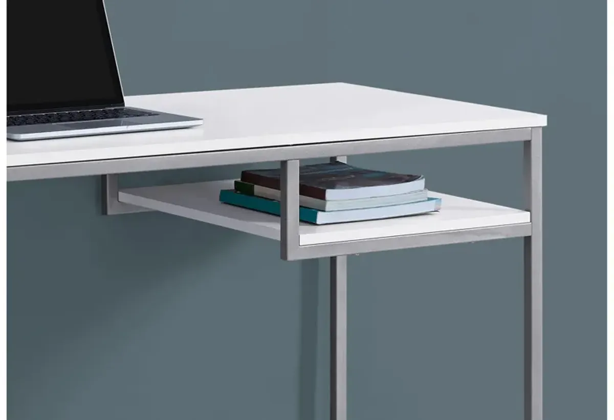 Luna White 48" Metal Computer Desk