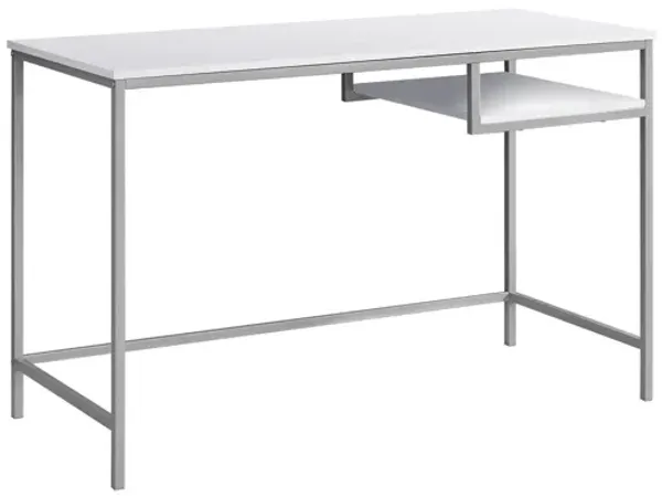 Luna White 48" Metal Computer Desk