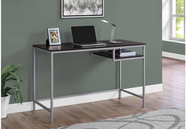 Luna 48" Espresso Metal Computer Desk