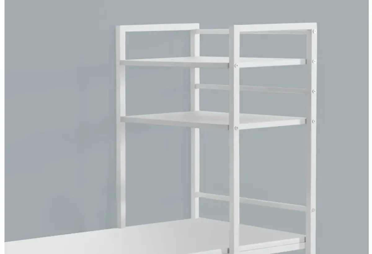 Findler 48" White Computer Desk with Shelves