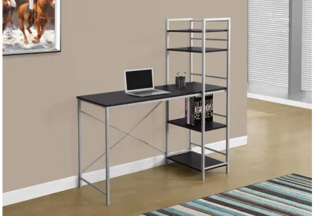 Findler 48" Cappuccino Computer Desk with Shelves