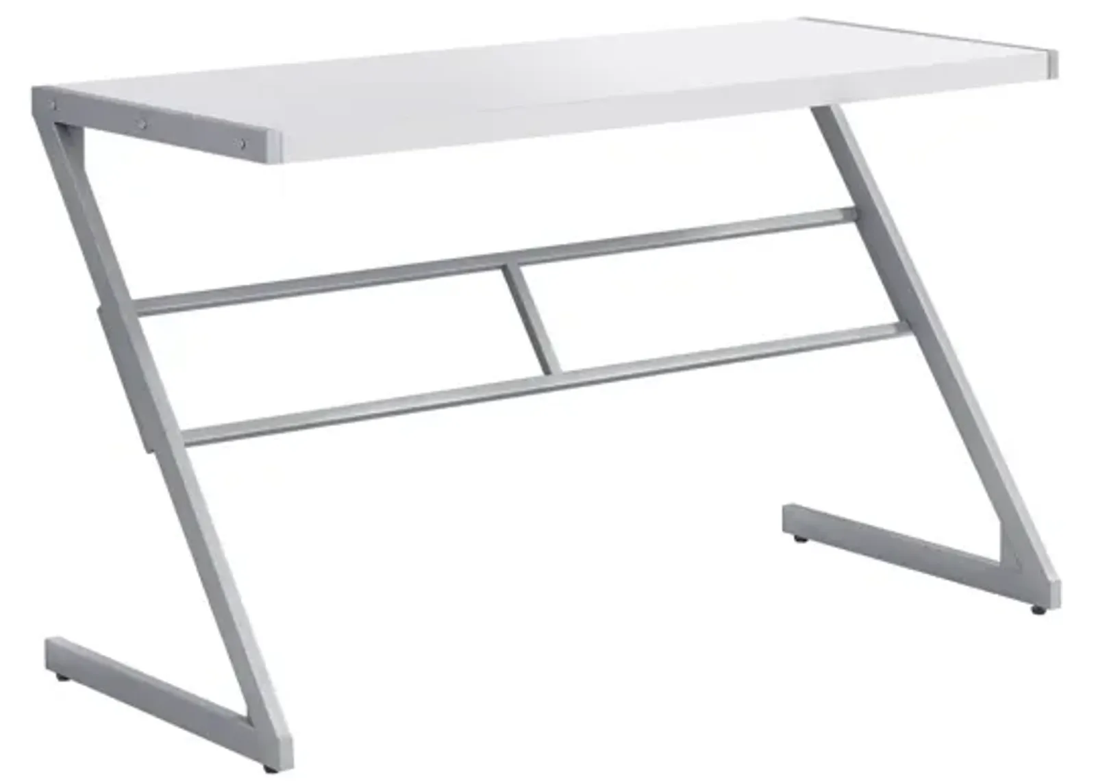 White & Silver Contemporary Computer Desk