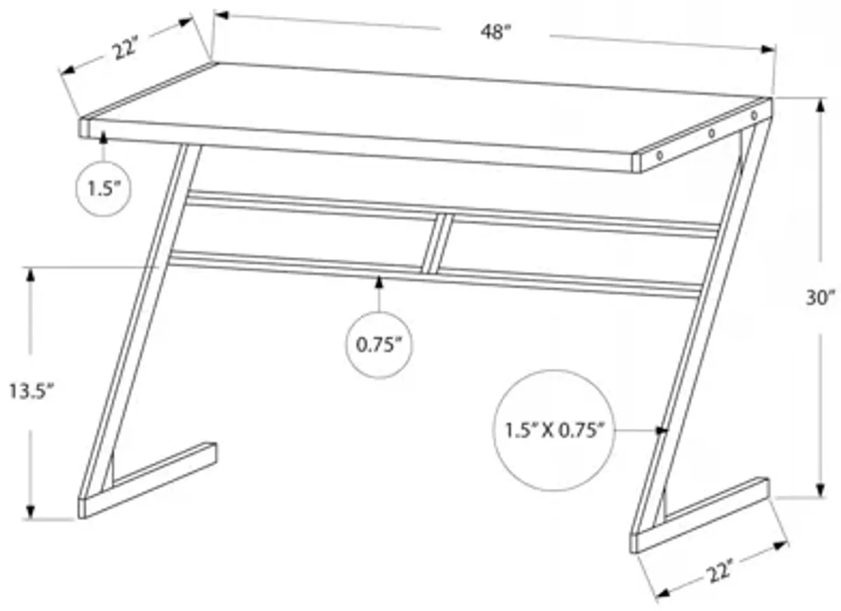 Radnor 48" Taupe Computer Desk