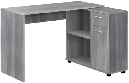 Computer Desk - 46"L / Grey With A Storage Cabinet