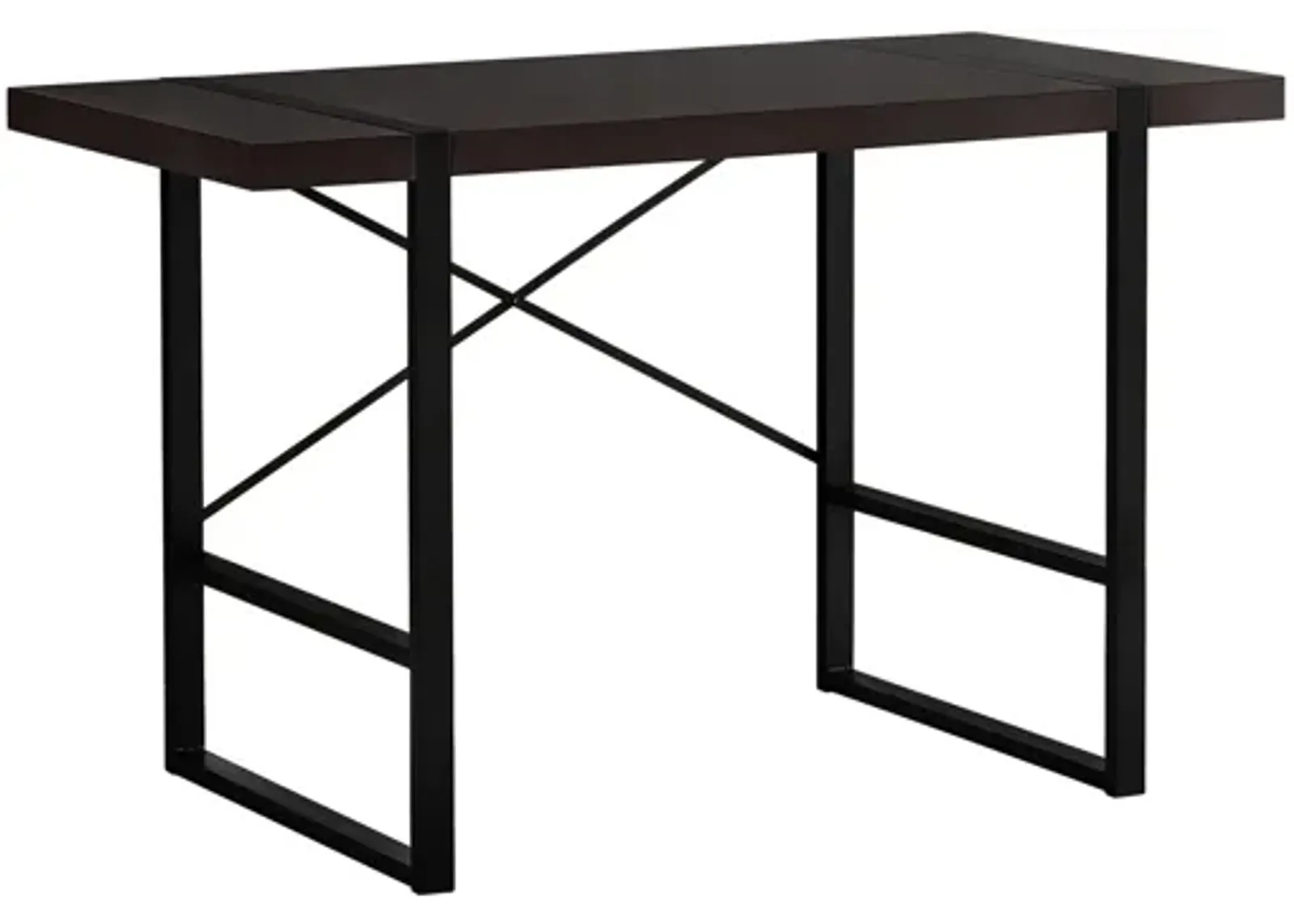 Espresso Black Metal Computer Desk