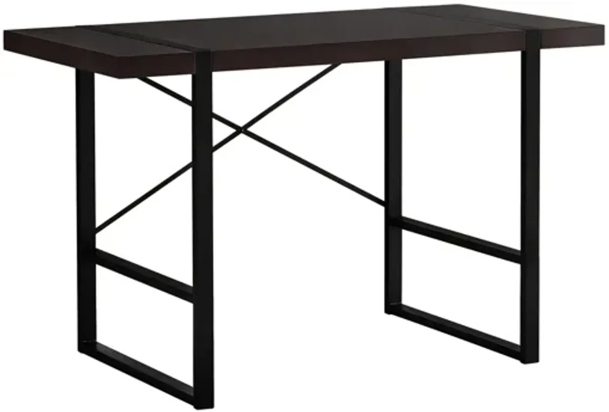 Espresso Black Metal Computer Desk