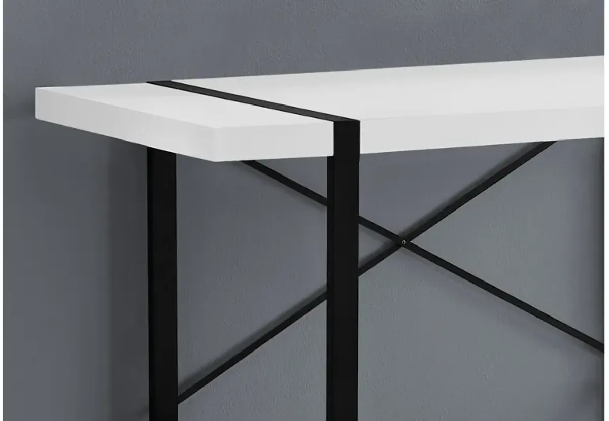 White and Black Metal 48" Computer Desk