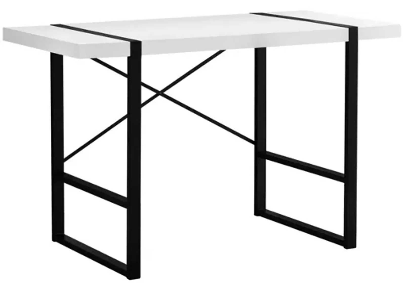 White and Black Metal 48" Computer Desk