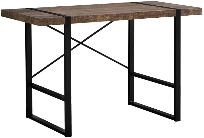 Computer Desk - 48"L / Brown Reclaimed Wood / Black Metal
