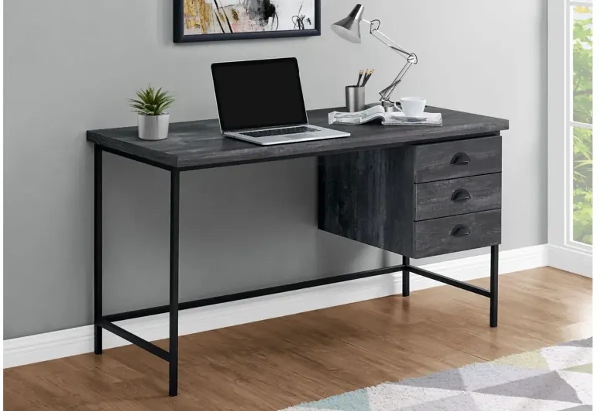 Riad 55" Black Computer Desk