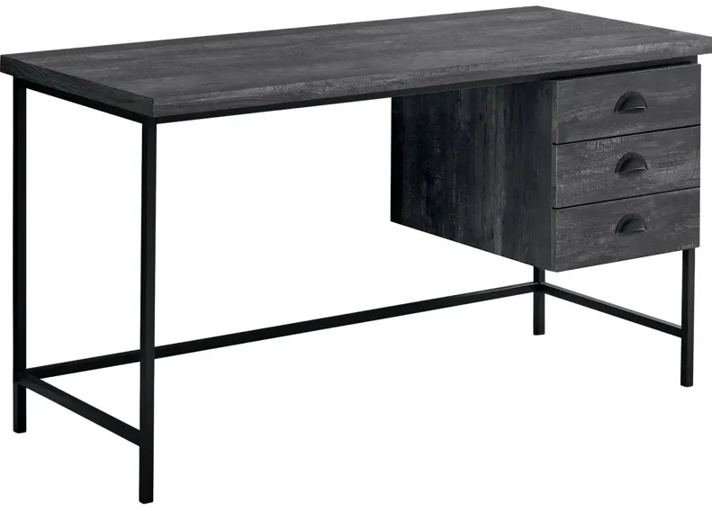 Riad 55" Black Computer Desk