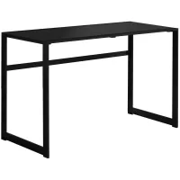 Redfern 48" Black Computer Desk with Tempered Glass Top