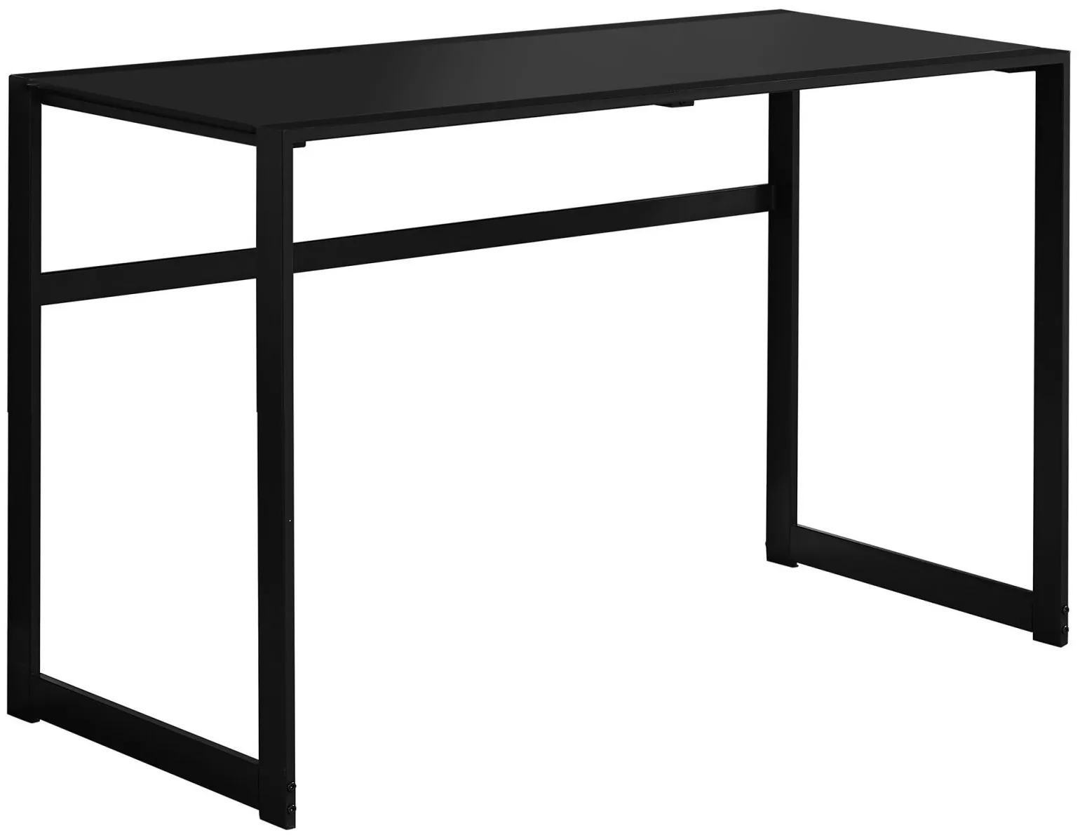 Redfern 48" Black Computer Desk with Tempered Glass Top